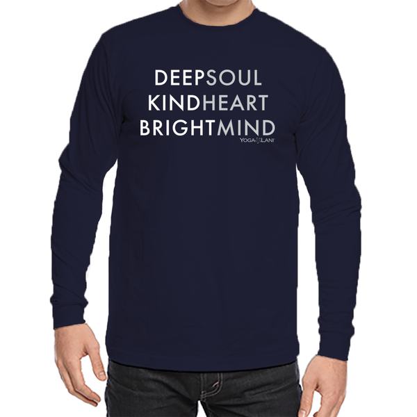 "Deep Kind Bright" unisex, organic cotton, long sleeve t-shirt